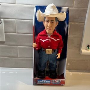 Cowboy Singing & Dancing President George W. Bush with Red Shirt and White Hat